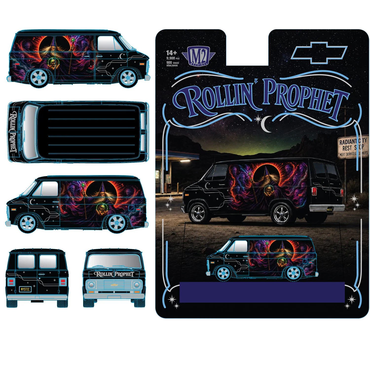 1974 Chevrolet Van in Custom Galaxay Wizard Deco