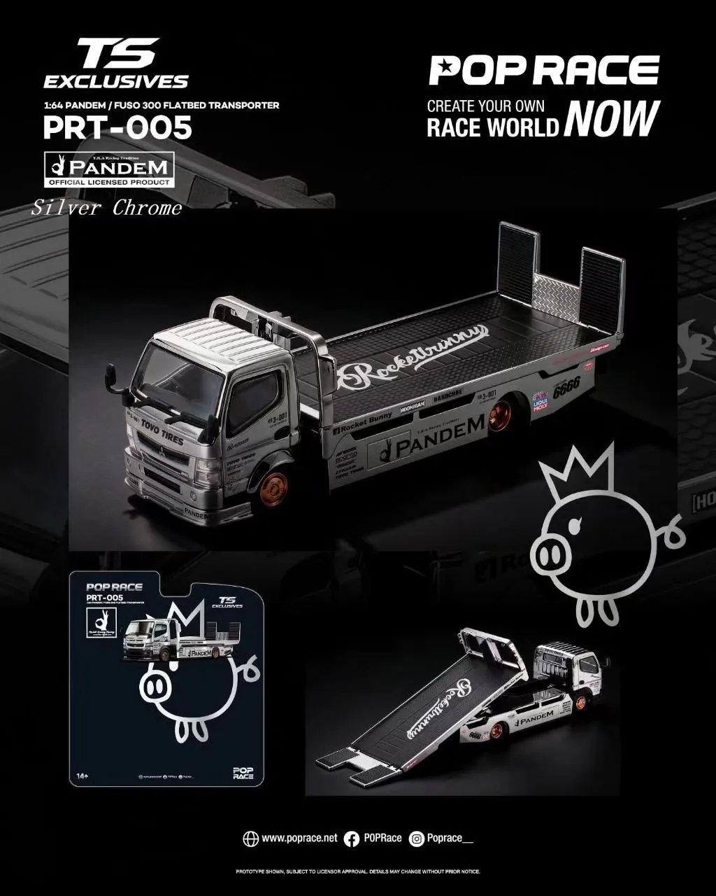 PANDEM FUSO 300 TRANSPORT FLATBED CHROME